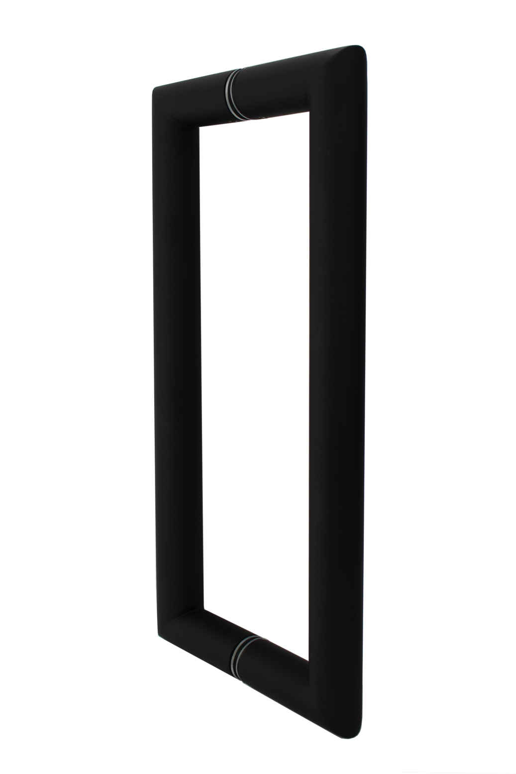 Stoßgriffpaar "Brooklyn I", Gehrungsform mit geraden Stützen, Schwarz matt