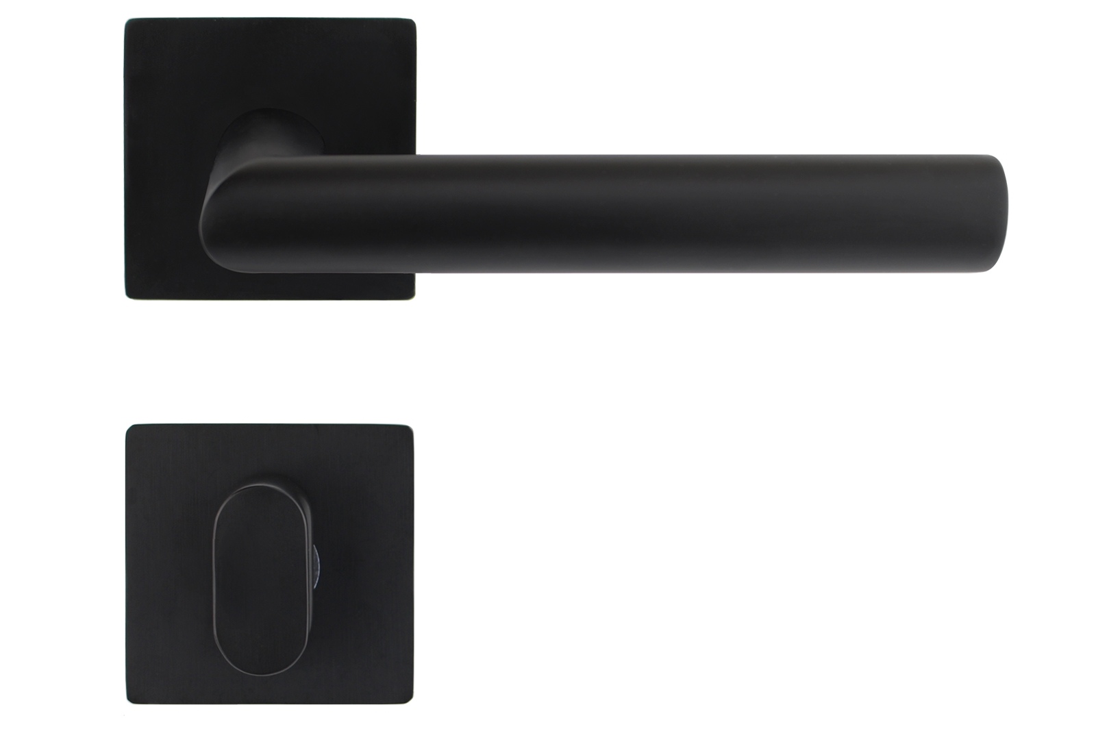 Flachrosettengarnitur "New York FQ Magnet" (eckig), schwarz matt