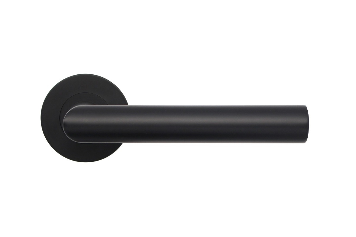 Rosettengarnitur "New York Black FDS" Festdrehbar mit Schraubrosetten, schwarz matt