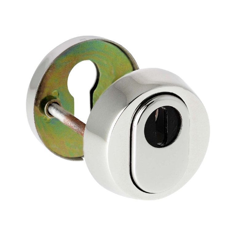 ES1 C&F Sicherheits-Rosettensatz mit Zylinderabdeckung, Außenrosette: 15 mm, Edelstahl poliert
