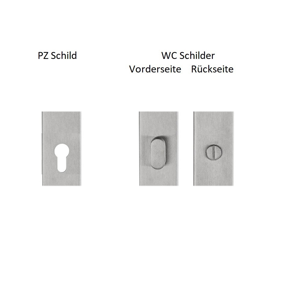 Schildgarnitur "objekta 1-plate" oval, Edelstahl matt